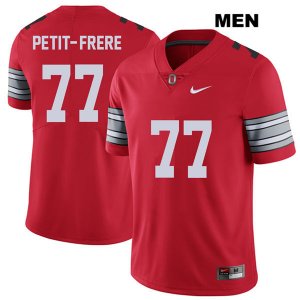 Men's NCAA Ohio State Buckeyes Nicholas Petit-Frere #77 College Stitched 2018 Spring Game Authentic Nike Red Football Jersey CH20C44LS